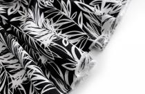 25 м Вискоза Тропикано Белые листья на черном FW58641 фото 4
