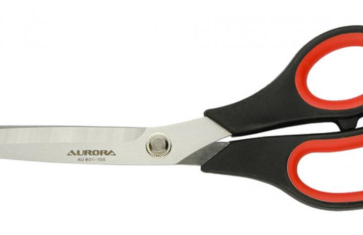 Ножницы раскройные с резиновыми вставками 25 см Aurora ST0019