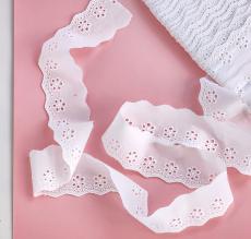 Лента с вышивкой (шитье) на хлопковом батисте FS5817